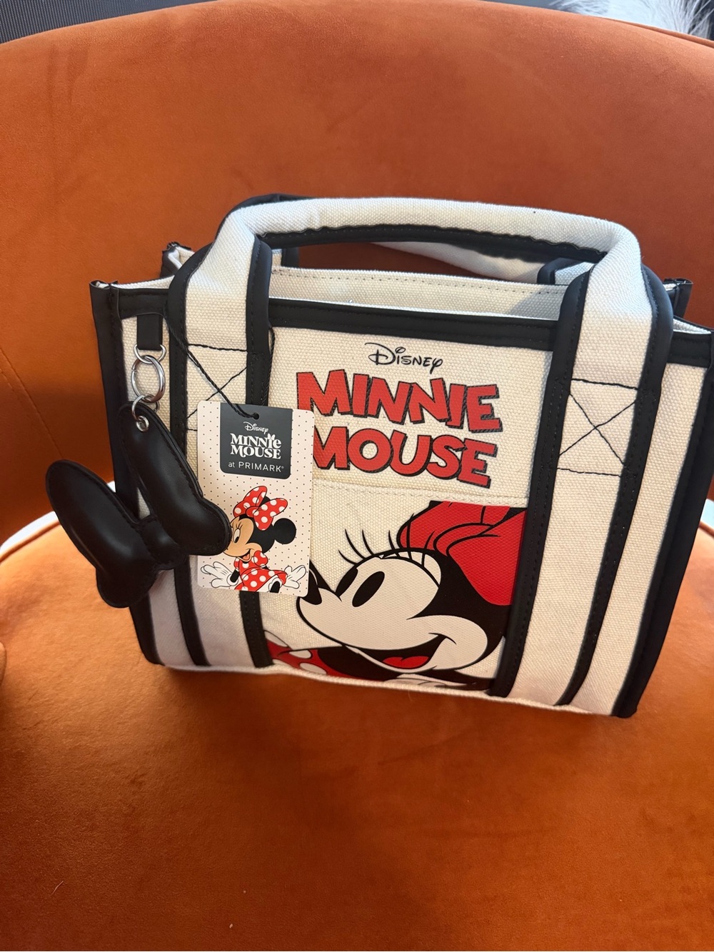Primark Minnie Mouse Canvas Tote in White, Black and Red - Picture 2 of 4